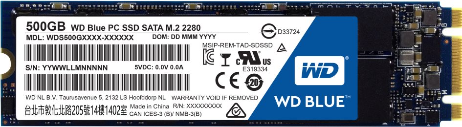 Купить WD Blue PC SSD WDS500G1B0B - SSD - 500 GB - intern - M.2 2280 - SATA 6Gb/s в магазине wardena.ru