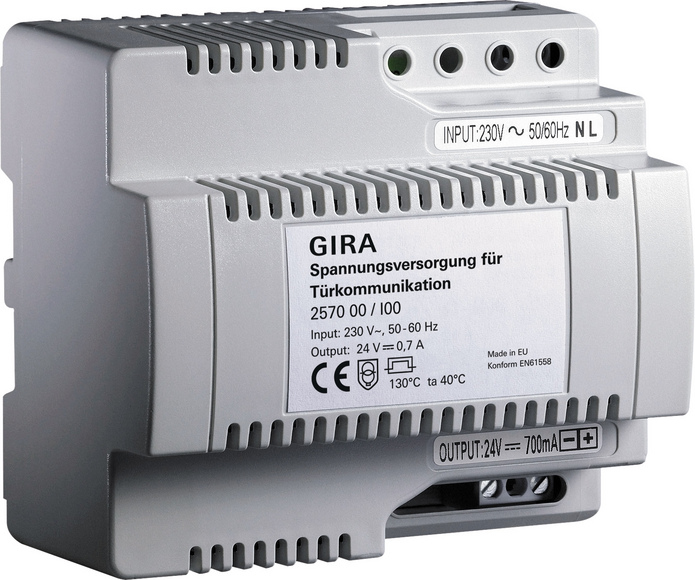 Купить GIRA 257000. Produktfarbe: Grau. AC Eingangsspannung: 230 V, AC Eingangsfrequenz: 50 Hz, DC-Ausgangsspannung: 24 V (257000) в магазине wardena.ru