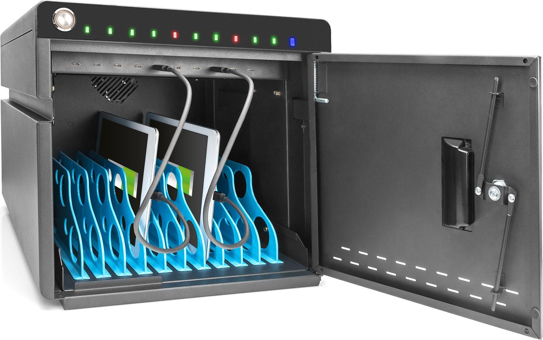 Купить DIGITUS DN-45004 - Schrankeinheit - für 10 Notebooks/Tablets - UV cleaner, USB-C, mobile, charging - verriegelbar - ABS-Kunststoff, kaltgewalzter Stahl - Schwarz, RAL 9005 - Bildschirmgröße: bis zu 35,6 cm (bis zu 35,60c в магазине wardena.ru