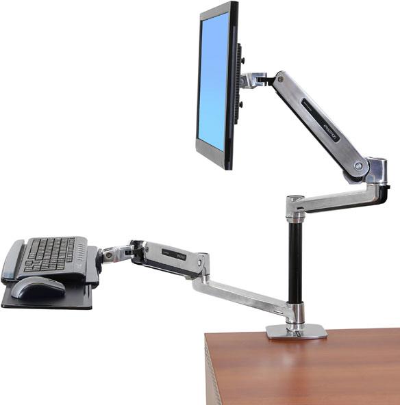 Купить Ergotron WorkFit-LX Sit-Stand Desk Mount System - Befestigungskit (Gelenkarm, Stange, Tastaturarm, 2 Erweiterungsklammern, Handgelenkkissen, 2 Manschetten, Montageklammer, Grommetbasis, Tastatur-Tablett, Tisch-Klemme) fü (45-405-026) в магазине wardena.ru