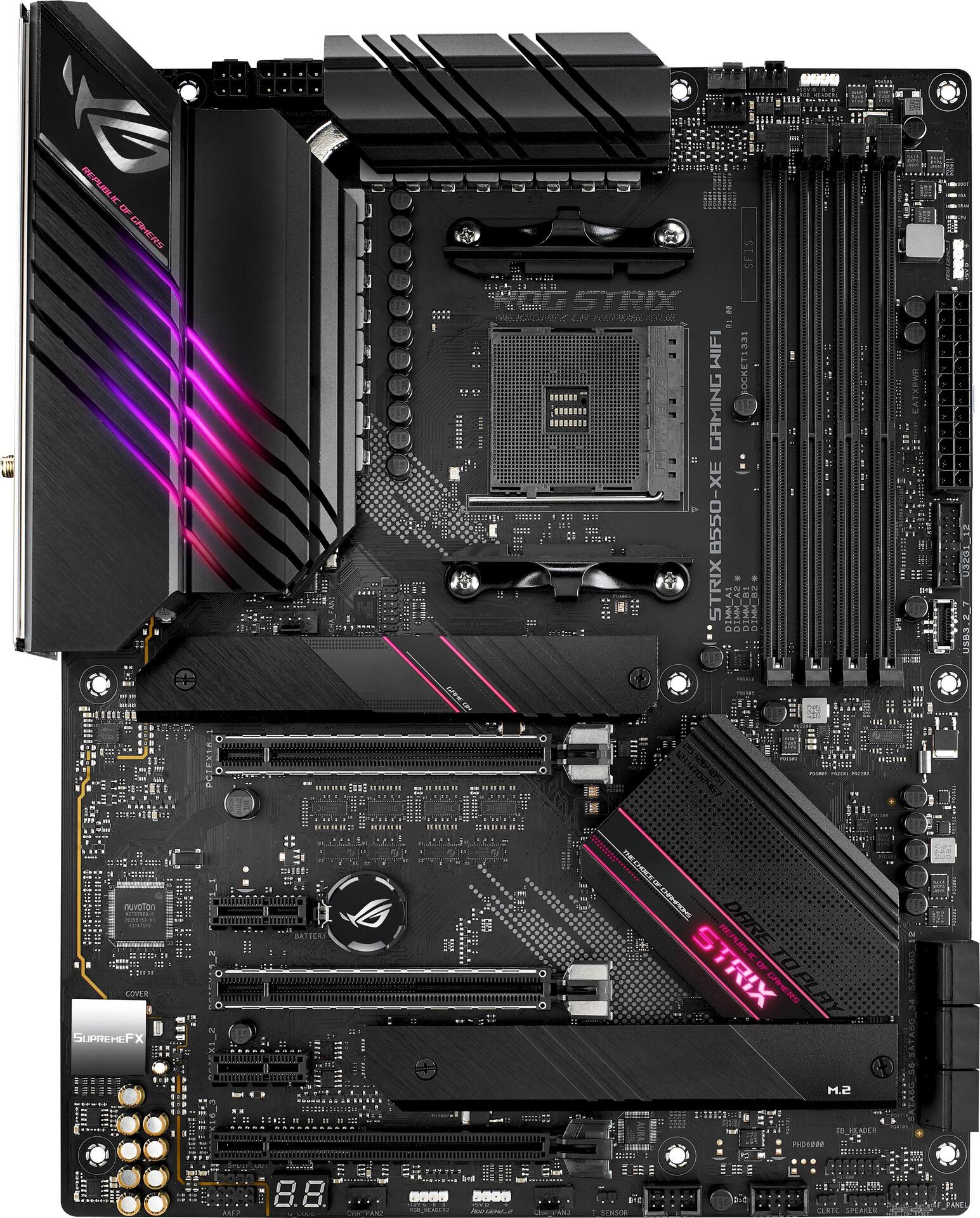 Купить ASUS ROG STRIX B550-XE GAMING WIFI - Motherboard - ATX - Socket AM4 - AMD B550 Chipsatz - USB-C Gen2, USB 3.2 Gen 1, USB 3.2 Gen 2 - 2.5 Gigabit LAN, Wi-Fi 6, Bluetooth - Onboard-Grafik (CPU erforderlich) - HD Audio (8-K (90MB17B0-M0EAY0) в магазине wardena.ru
