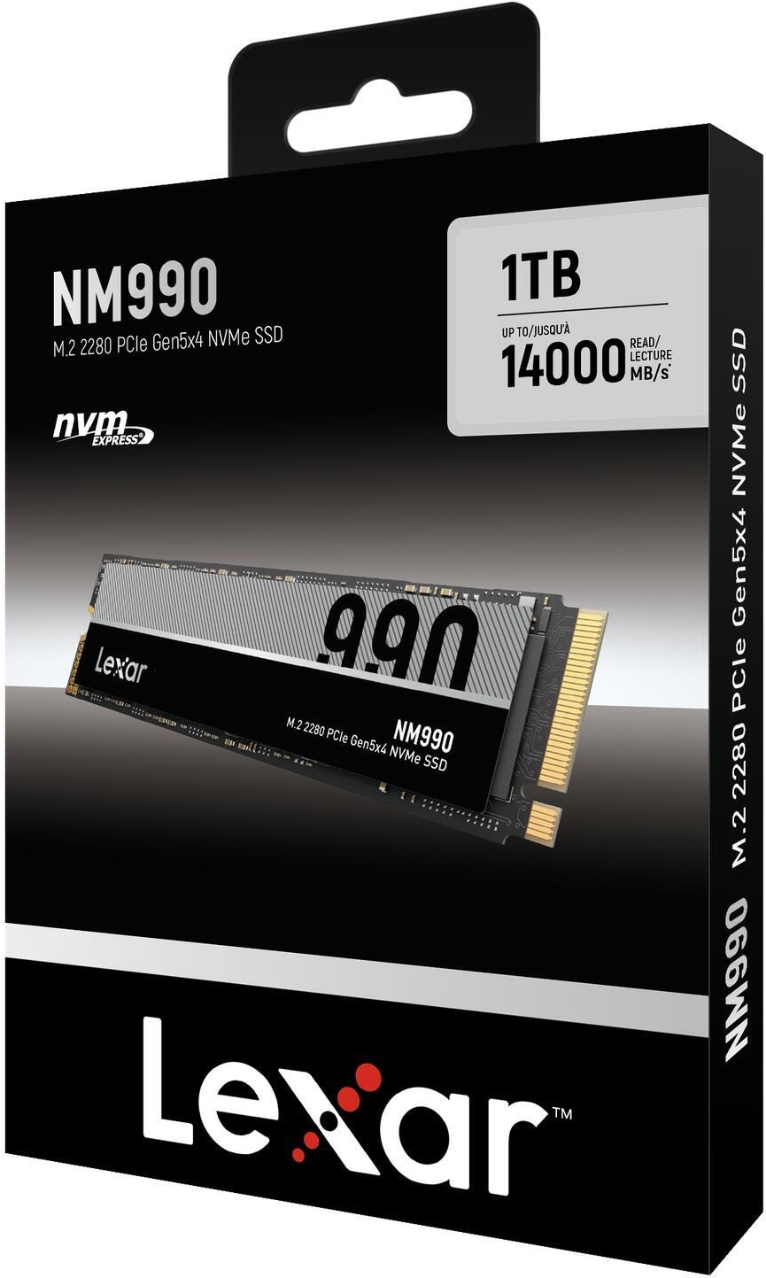 Купить Lexar NM990 SSD 1TB M.2 2280 PCIe Gen5 NVMe Internes Solid-State-Module (LNM990X001T-RNNNG) в магазине wardena.ru