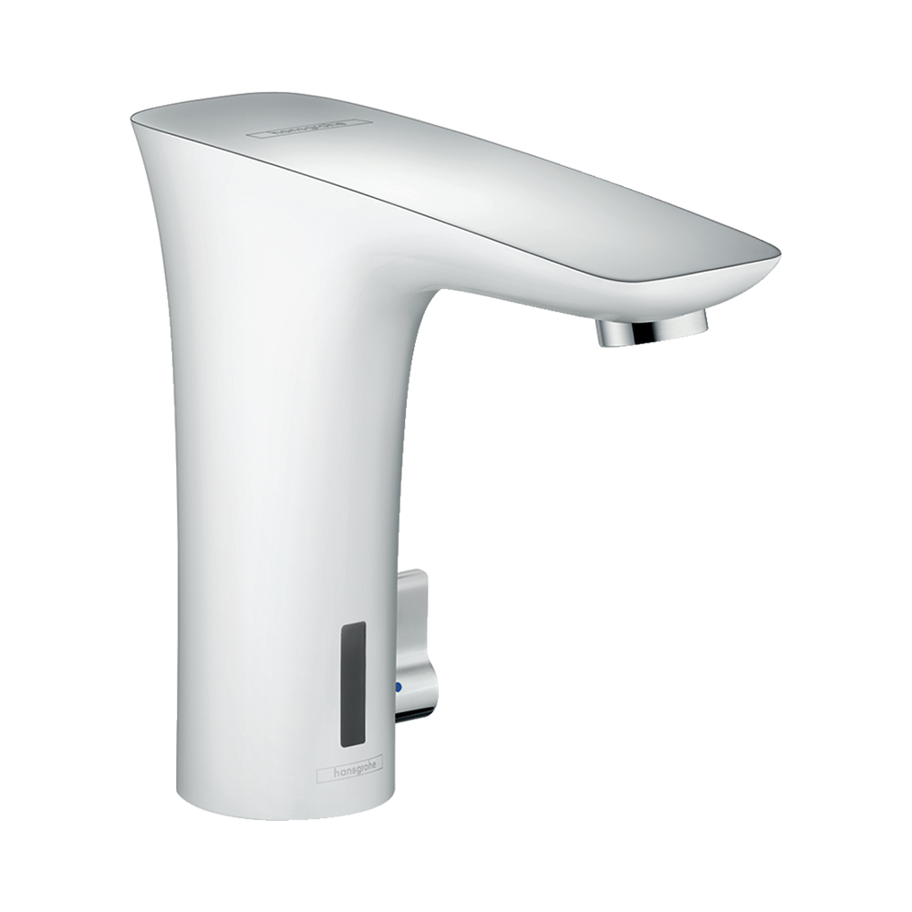 Купить Hansgrohe PuraVida Смеситель для раковины электронный с регулировкой температуры питание от батареек хром-белый матовый 15170400 в магазине wardena.ru