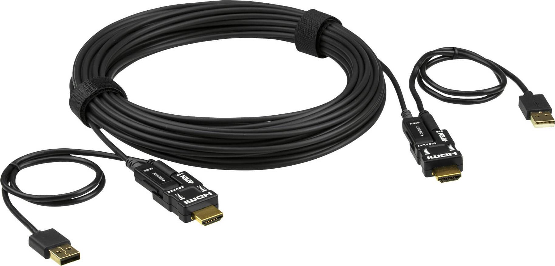 Купить ATEN VanCryst VE7833 - HDMI-Kabel - HDMI (M) bis HDMI (M) - 30,0m - Hybrid Kupfer/Kohlefaser - Schwarz - aktiv, Plenum, 4K Unterstützung (VE7833-AT) в магазине wardena.ru
