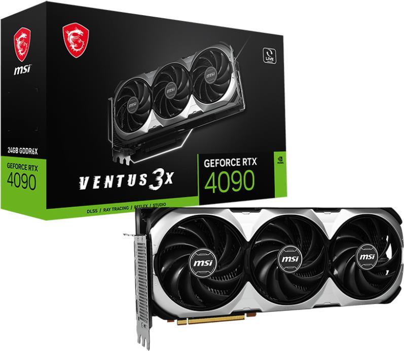 Купить MSI GeForce RTX 4090 VENTUS 3X 24G OC - Grafikkarten - NVIDIA GeForce RTX 4090 - 24 GB GDDR6X - PCIe 4.0 - HDMI, 3 x DisplayPort (V510-046) в магазине wardena.ru