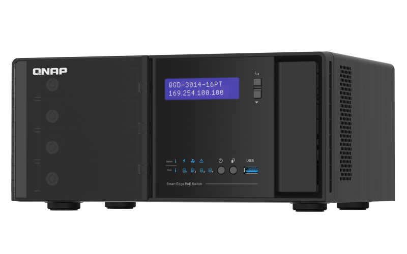 Купить QNAP QGD-3014-16PT - Switch - Smart - 16 x 10/100/1000 (PoE+) + 2 x Kombi-Gigabit-SFP - Desktop - PoE+ (140 W) (QGD-3014-16PT-8G) в магазине wardena.ru