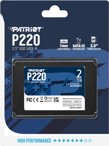 Купить Patriot Memory P220 2TB 2.5" 2000 GB Serial ATA III (P220S2TB25) в магазине wardena.ru