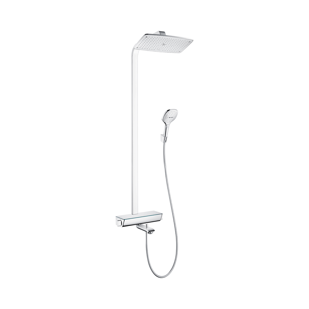 Купить Hansgrohe Raindance E Showerpipe 360 1jet с термостатом для ванны хром-белый матовый 27113400 в магазине wardena.ru