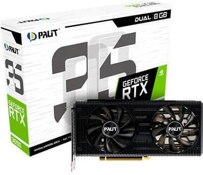 Купить Palit GeForce RTX 3050 Dual - Grafikkarten - GF RTX 3050 - 8GB GDDR6 - PCIe 4,0 - HDMI, 3 x DisplayPort (NE63050019P1-190AD) в магазине wardena.ru