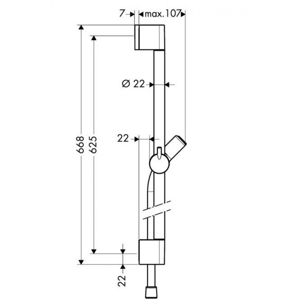 Купить Hansgrohe Unica Душевая штанга C 65 см со шлангом хром 27611000 в магазине wardena.ru