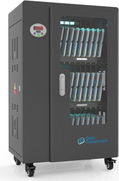 Купить Good Connections - Wagen (sync, charge and UV clean) - für 30 Tablets - verriegelbar - Aluminium, Stahl, Acryl - Schwarz - Ausgang: 5 V (PCT01-B30S) в магазине wardena.ru