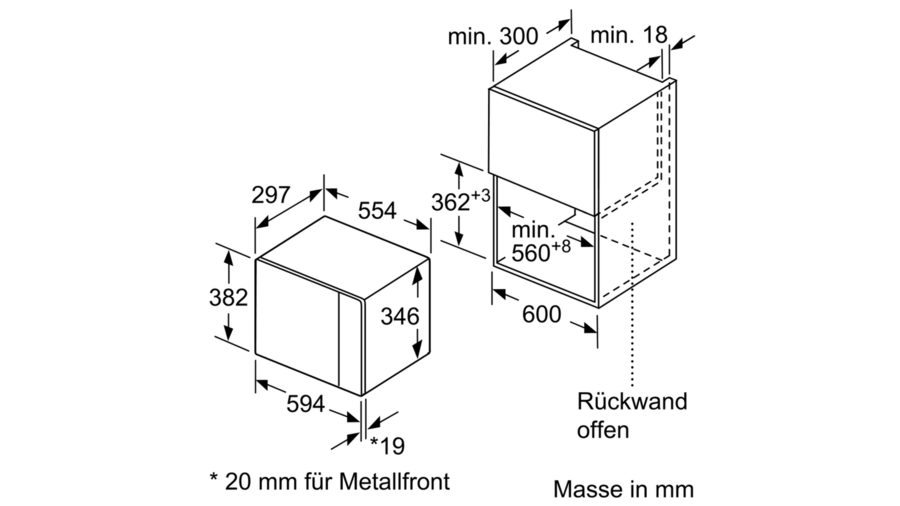 Купить Bosch BFL520MS0 Mikrowelle Integriert Kombi-Mikrowelle 20 l 800 W Schwarz - Edelstahl (BFL520MS0) в магазине wardena.ru