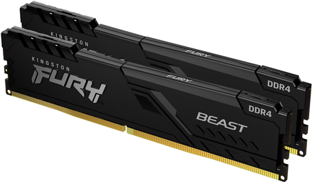 Купить Kingston FURY Beast - DDR4 - Kit - 8 GB: 2 x 4 GB - DIMM 288-PIN - 2666 MHz / PC4-21300 - CL16 - 1.2 V - ungepuffert - non-ECC - Schwarz (KF426C16BBK2/8) в магазине wardena.ru