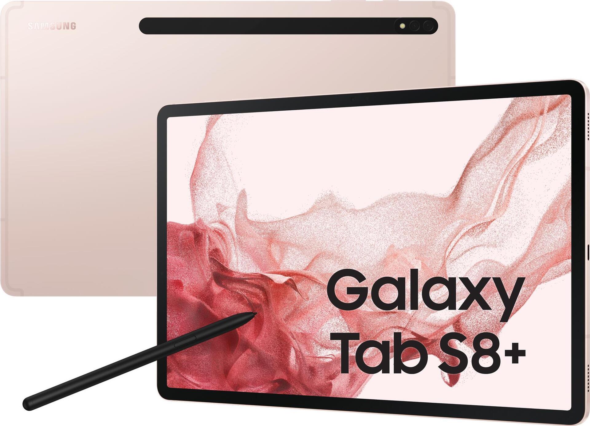 Купить Samsung Galaxy Tab S8+ - Tablet - Android - 128 GB - 31.5 cm (12.4") Super AMOLED (2800 x 1752) - microSD-Steckplatz - rosa goldfarben (SM-X800NIDAEUE) в магазине wardena.ru