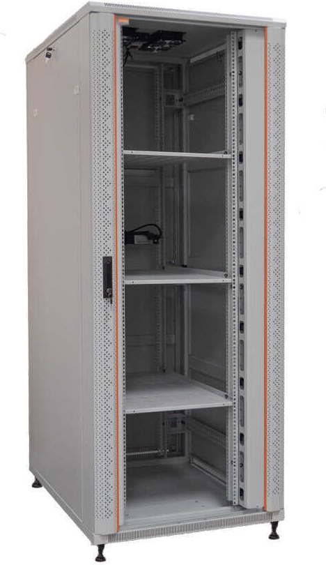 Купить IT-BUDGET 19"-Netzwerkschrank SRK - Komplettset - 42 HE - BxT 800x800 mm - Sicht-/Vollblechtür - 4 Aktiv-Lüfter - PDU - Fachböden - montiert - lichtgrau (99ITB19SRK4288GGM) в магазине wardena.ru