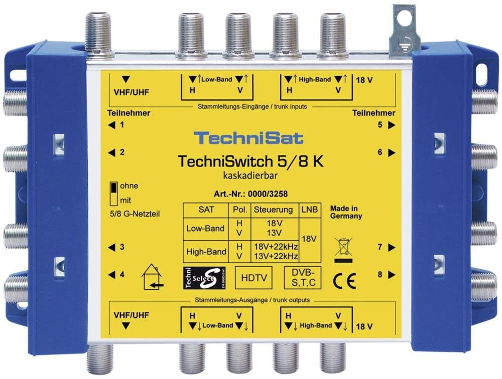 Купить TechniSat TechniSwitch 5/8 K - RF-Verstärker / -Splitter (0000/3258) в магазине wardena.ru