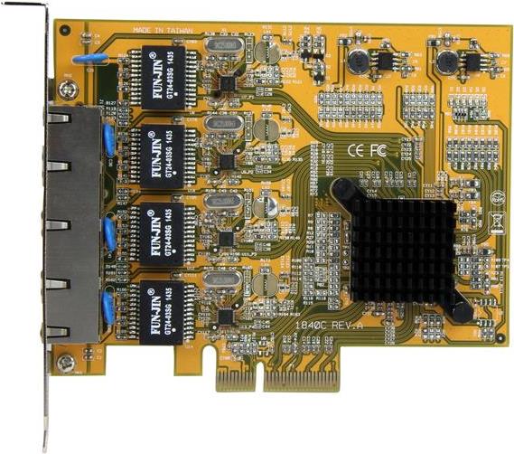 Купить StarTech.com 4 Port PCIe Gigabit Netzwerkkarte - Netzwerkadapter - PCIe Low Profile - Gigabit Ethernet x 4 - Gelb (ST1000SPEX43) в магазине wardena.ru
