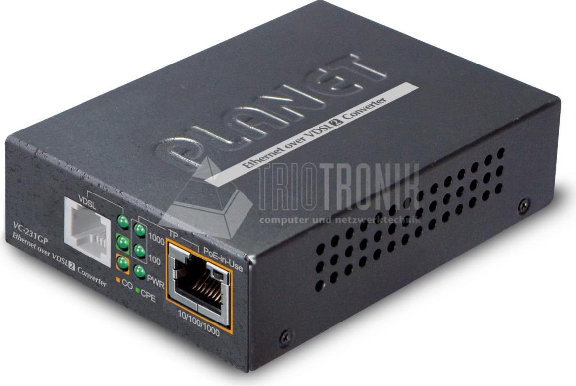 Купить PLANET VC-231GP - Medienkonverter - GigE, Ethernet over VDSL2 - 10Base-T, 100Base-TX, 1000Base-T, VDSL2 - RJ-45 / RJ-11 - bis zu 1,4 km (VC-231GP) в магазине wardena.ru