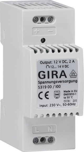 Купить GIRA 5319 00. Produktfarbe: Grau. AC Eingangsspannung: 100 - 240 V, AC Eingangsfrequenz: 50/60 Hz, DC-Ausgangsspannung: 12 V (531900) в магазине wardena.ru