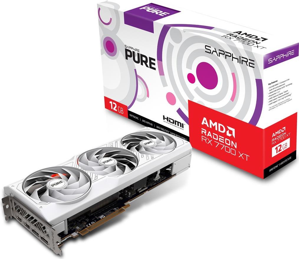 Купить Sapphire PURE Radeon RX 7700 XT - Radeon RX 7700 XT - 12 GB - GDDR6 - 192 Bit - 7680 x 4320 Pixel - PCI Express x16 4.0 (11335-03-20G) в магазине wardena.ru