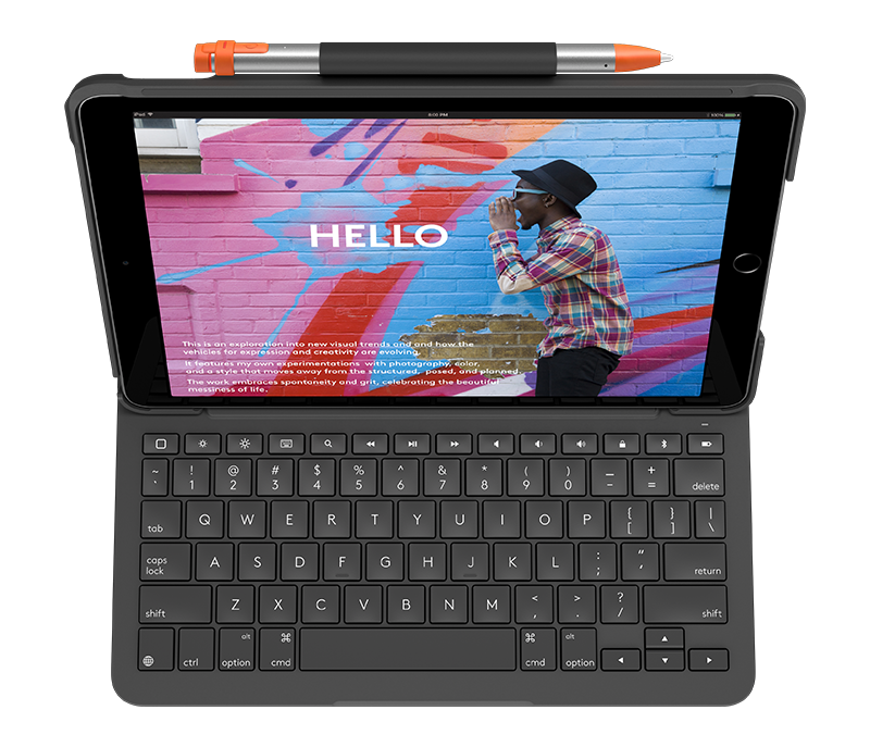 Купить Logitech Slim Folio, KeyboardDock für Apple iPad 10.2", schwarz, DE (920-009474) в магазине wardena.ru