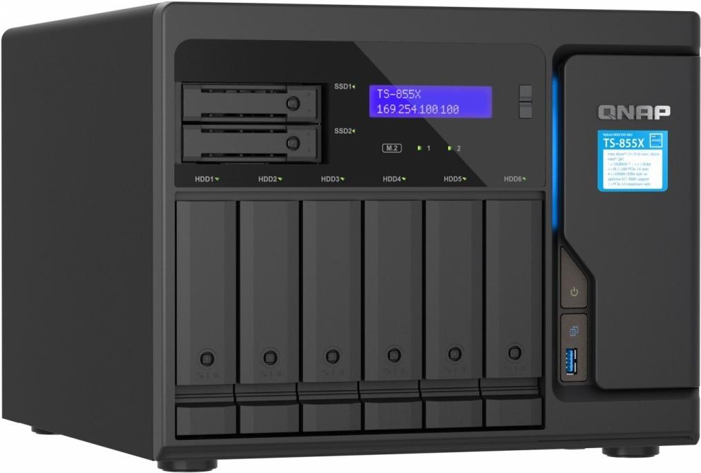 Купить QNAP 8-Bay NAS C5125 8-core/8-thrd 2.8GHzproc (TS-855X-8G) в магазине wardena.ru