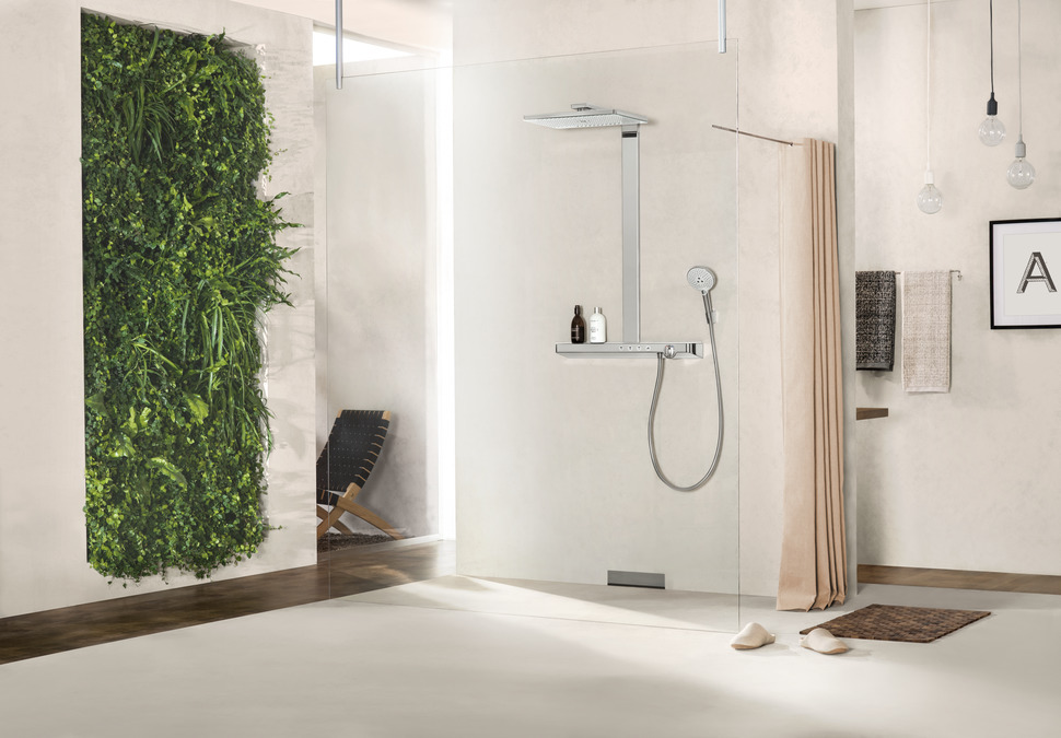 Купить Hansgrohe Rainmaker Select 460 Душевая система 3jet Showerpipe EcoSmart 9 л/мин хром-белый матовый 27029400 в магазине wardena.ru