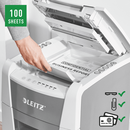 Купить Leitz 80110000 Aktenvernichter Kreuzschreddern 22 cm Grau - Weiß (80110000) в магазине wardena.ru