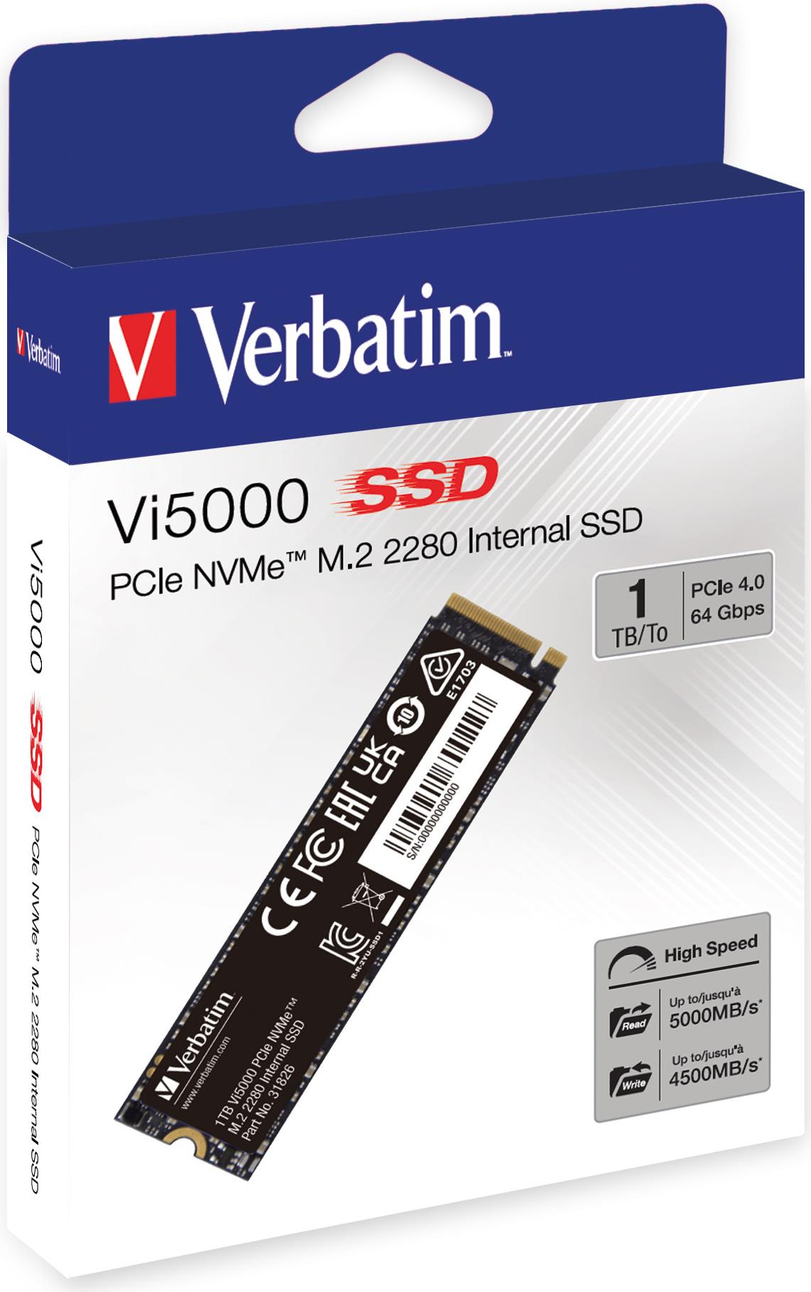 Купить Verbatim Vi5000 M.2 SSD 1TB PCIe4 NVMe 31826 - SSD - 1.024 GB (31826) в магазине wardena.ru
