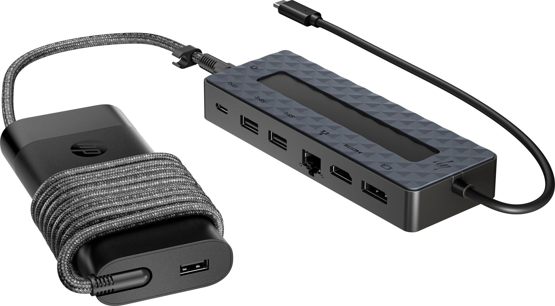 Купить HP Universal USB-C Hub and Laptop Charger Combo (9H0H9AA#ABB) в магазине wardena.ru