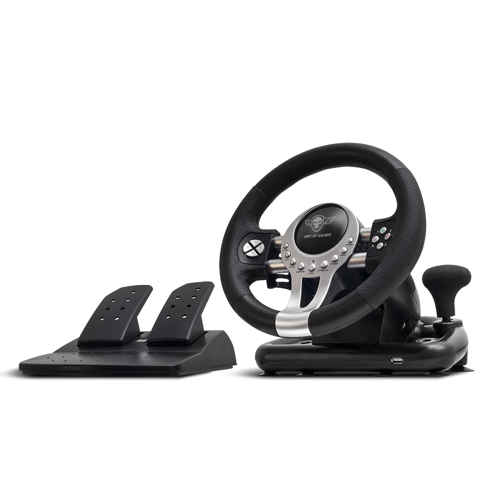 Купить Spirit of Gamer Race Wheel Pro 2 Schwarz - Silber USB Lenkrad + Pedale Digital PC - PlayStation 4 - Playstation 3 - Xbox One (SOG-RWP2) в магазине wardena.ru