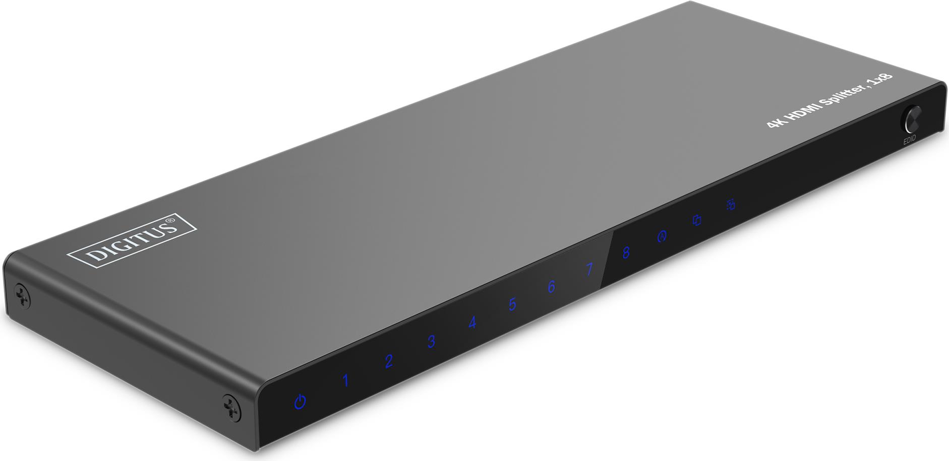 Купить Digitus 4K HDMI Splitter - 1x8 - HDMI - 8x HDMI - 3840 x 2160 Pixel - Schwarz - Metall - 4K Ultra HD (DS-55338) в магазине wardena.ru