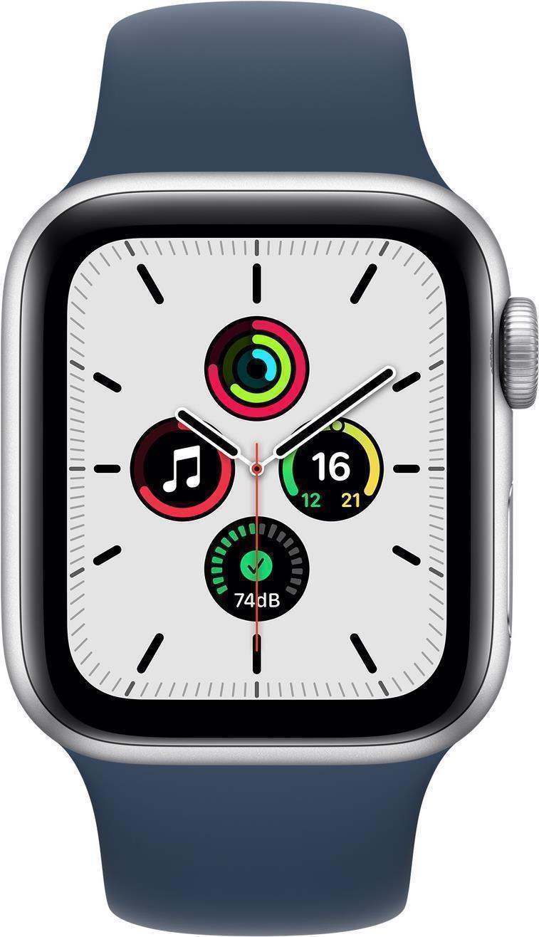Купить Apple Watch SE (GPS) - 40 mm - Aluminium, Silber - intelligente Uhr mit Sportband - Flouroelastomer - abyss blue - Bandgröße: regelmäßig - 32GB - Wi-Fi, Bluetooth - 30,49 g (MKNY3FD/A) в магазине wardena.ru