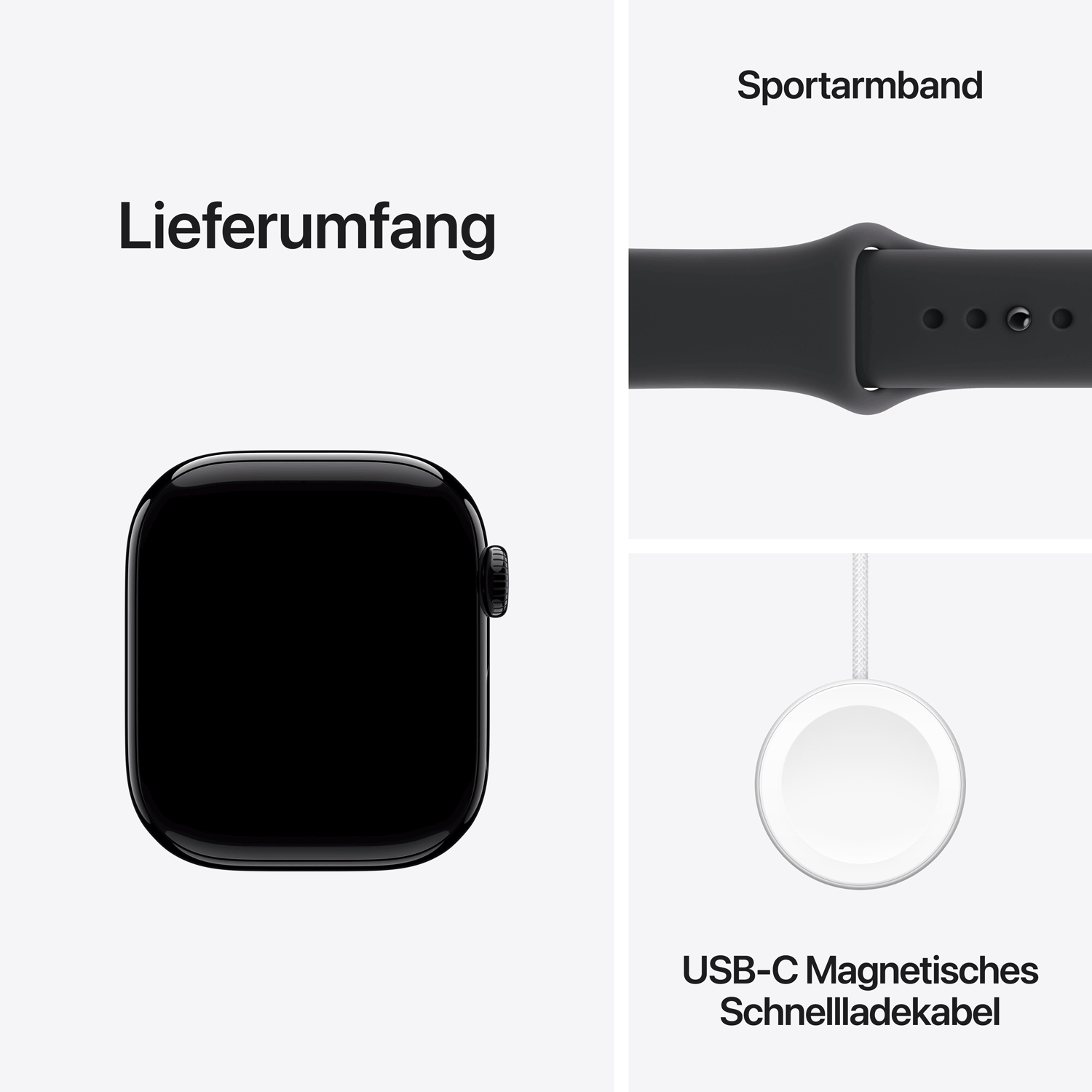 Купить Apple Watch Series 11 GPS 42mm Jet Black Aluminium Case with Black Sport Band - S/M (MEQT4ZR/A) в магазине wardena.ru