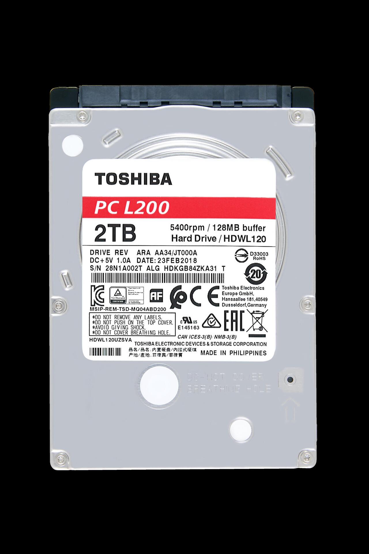 Купить Toshiba L200 Laptop PC - Festplatte - 2 TB - intern - 2.5" (6.4 cm) - SATA 6Gb/s - 5400 U/min - Puffer: 128 MB (HDWL120UZSVA) в магазине wardena.ru