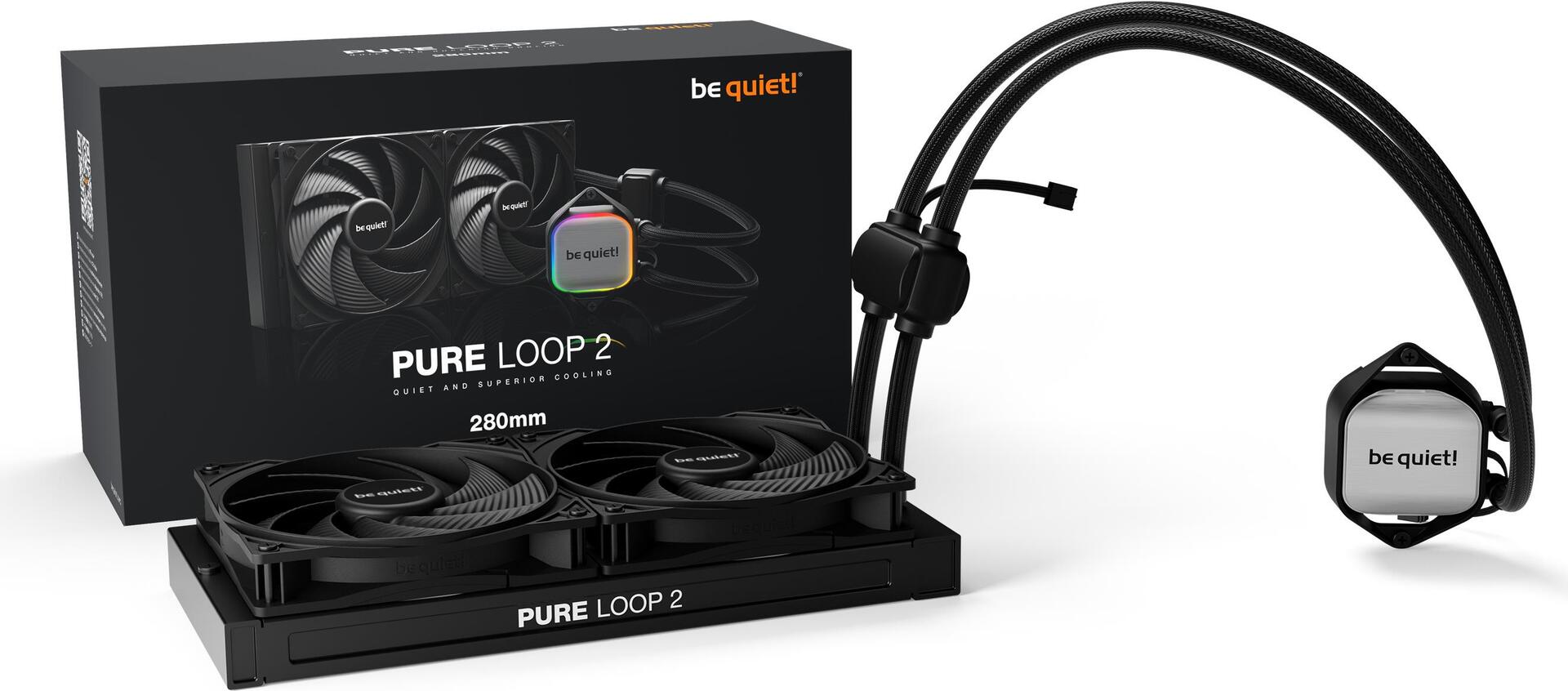Купить be quiet! Pure Loop 2 - Prozessor-Flüssigkeitskühlsystem - Kühlergröße: 280 mm - (für: LGA1155, LGA1150, LGA1151, AM4, LGA1200, LGA1700, AM5) - Kupfer - 140 mm - Schwarz (BW018) в магазине wardena.ru
