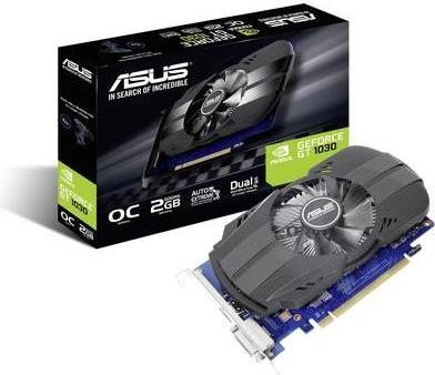 Купить ASUS PH-GT1030-O2G - OC Edition - Grafikkarten - GF GT 1030 - 2GB GDDR5 - PCIe 3.0 x16 - DVI, HDMI (90YV0AU0-M0NA00) в магазине wardena.ru