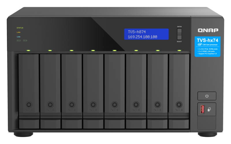 Купить QNAP TVS-H874 - NAS-Server - 8 Schächte - SATA 6Gb/s - RAID 0, 5, 6, 10, 50, 60, RAID TP - RAM 32GB - iSCSI Support (TVS-H874-I5-32G) в магазине wardena.ru