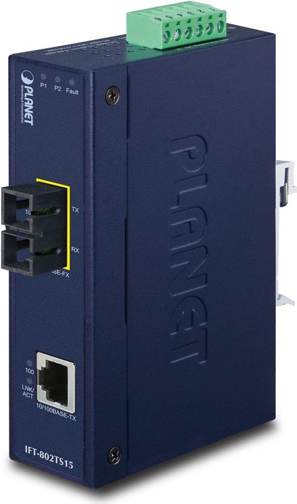 Купить Planet IFT-802TS15 - Medienkonverter - Ethernet, Fast Ethernet - 10Base-T, 100Base-FX, 100Base-TX - SC-Einzelmodus / RJ-45 - bis zu 15 km - 1310 nm (IFT-802TS15) в магазине wardena.ru