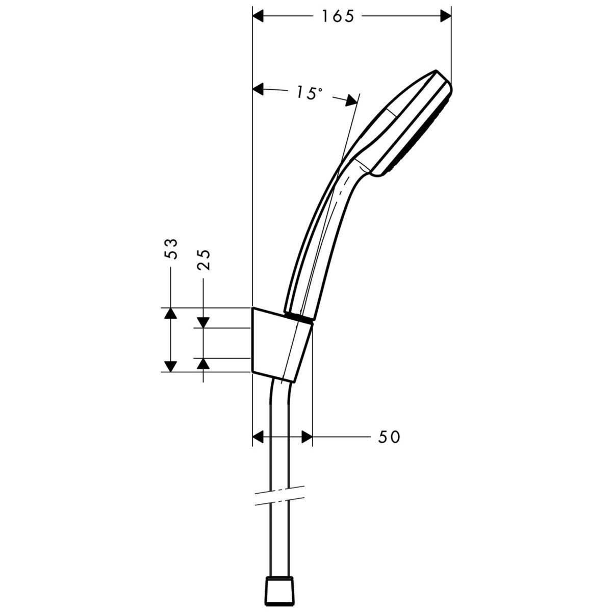 Купить Hansgrohe Croma 100 Душевой набор Mono с держателем и шлангом 125 см хром 27574000 в магазине wardena.ru