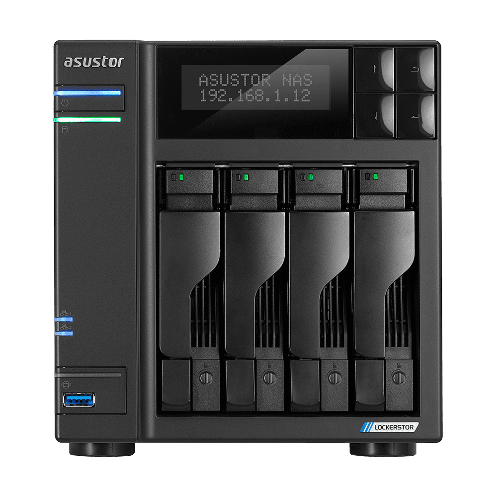 Купить Asustor AS6604T NAS & Speicherserver J4125 Eingebauter Ethernet-Anschluss Schwarz (90-AS6604T00-MD30) в магазине wardena.ru
