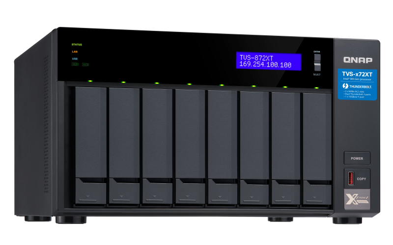 Купить QNAP TVS-872XT - Festplatte - SSD - Serial ATA III - 2.5,3.5"  - 0 - 1 - 5 - 6 - 10 - 50 - 60 - JBOD - FAT32,HFS+,NTFS,ext3,ext4 - 1,7 GHz (TVS-872XT-I5-16G) в магазине wardena.ru