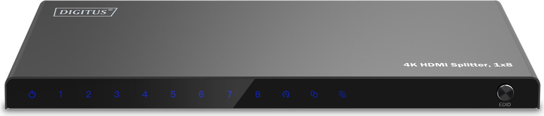 Купить Digitus 4K HDMI Splitter - 1x8 - HDMI - 8x HDMI - 3840 x 2160 Pixel - Schwarz - Metall - 4K Ultra HD (DS-55338) в магазине wardena.ru