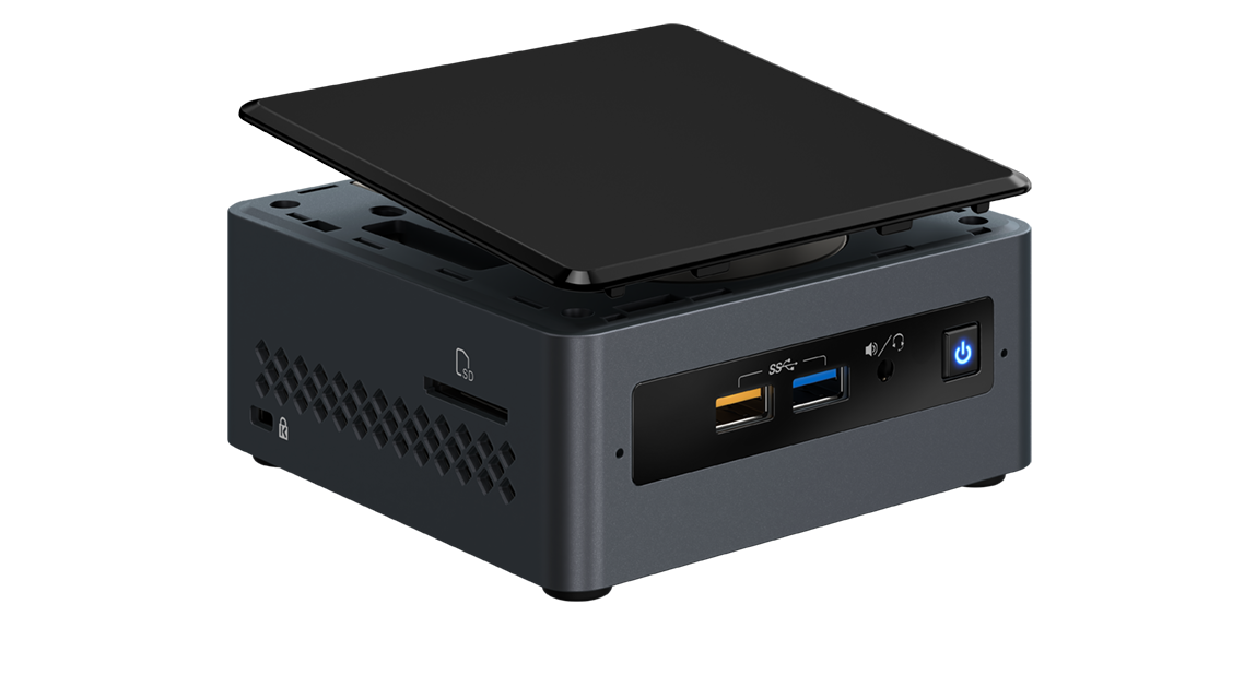 Купить Intel Next Unit of Computing Kit NUC7PJYHN - Barebone - Mini-PC - 1 x Pentium Silver J5005 / 1.5 GHz - RAM 0 GB - UHD Graphics 605 - GigE - WLAN: 802.11a/b/g/n/ac, Bluetooth 5.0 (BOXNUC7PJYHN2) в магазине wardena.ru