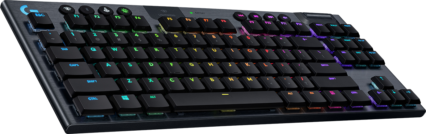 Купить Logitech G915 TKL Tenkeyless LIGHTSPEED Wireless RGB Mechanical Gaming Keyboard - Tastatur - backlit - USB, Bluetooth, LIGHTSPEED - Nordisch - Tastenschalter: GL Clicky - Kohle (920-009534) в магазине wardena.ru