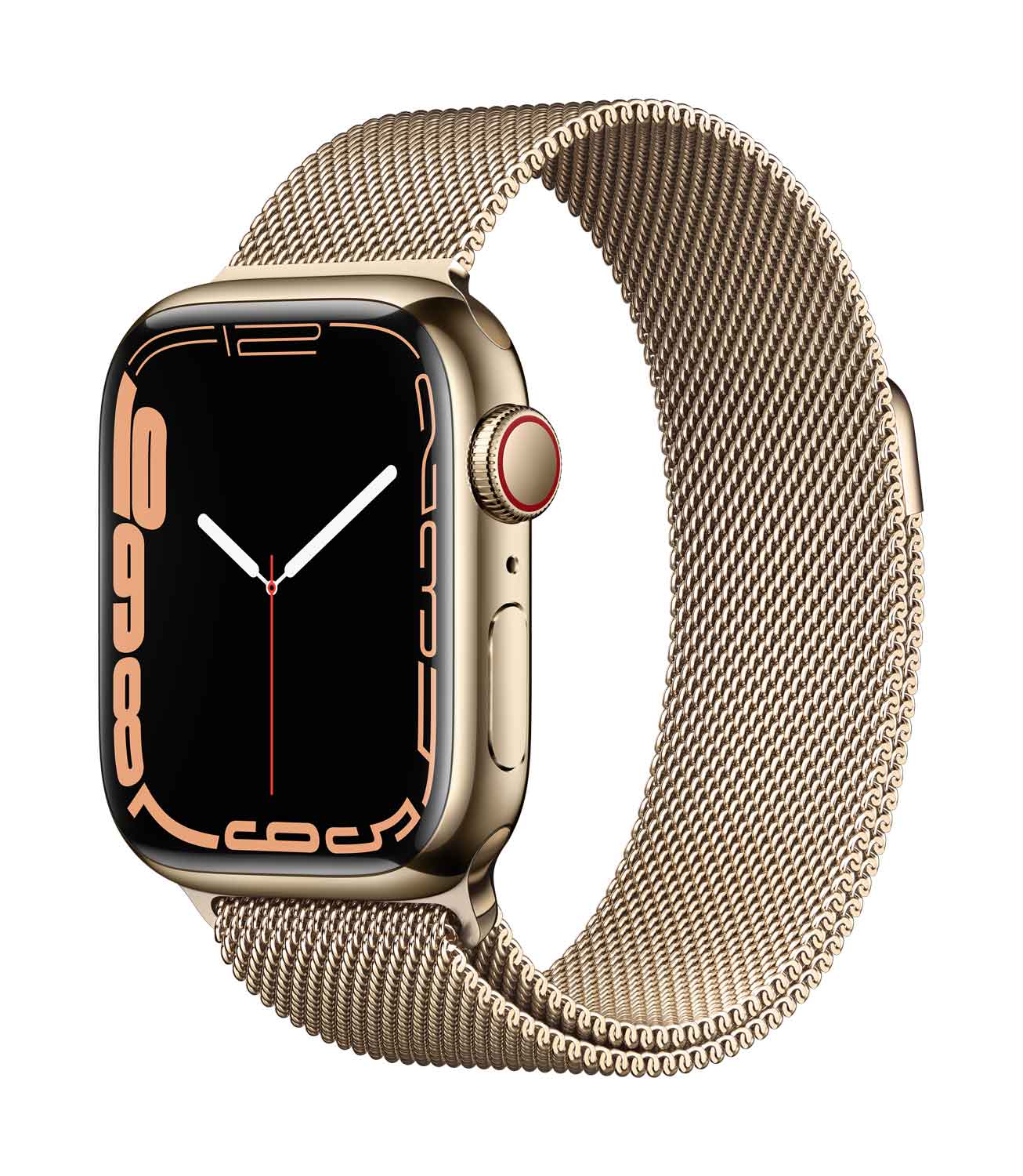Купить Apple Watch Series 7 (GPS + Cellular) - 41 mm - Gold, Edelstahl - intelligente Uhr mit Milanaise Armband - Edelstahl - Gold - Handgelenkgröße: 130-180 mm - 32GB - Wi-Fi, Bluetooth - 4G - 42,3 g (MKJ03FD/A) в магазине wardena.ru