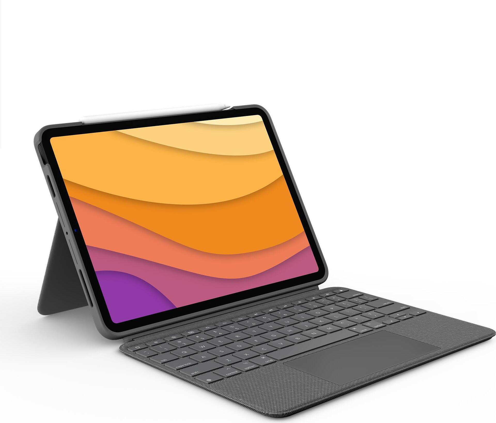 Купить Logitech Combo Touch - Tastatur und Foliohülle - mit Trackpad - hintergrundbeleuchtet - Apple Smart connector - QWERTY - GB - Oxford Gray - für Apple 10.9"  iPad Air (4. Generation) (920-010303) в магазине wardena.ru