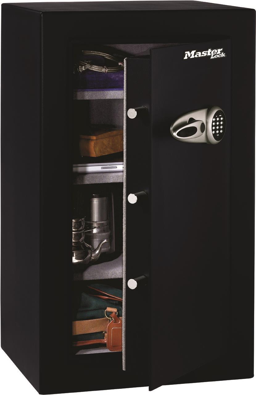 Купить MASTER LOCK Digitaler Sicherheitssafe - XXL - Frei stehend sicher - Schwarz - Code - Elektronisch - Schlüssel - 169,7 l - Stahl - 3 Regale (T0-331ML) в магазине wardena.ru