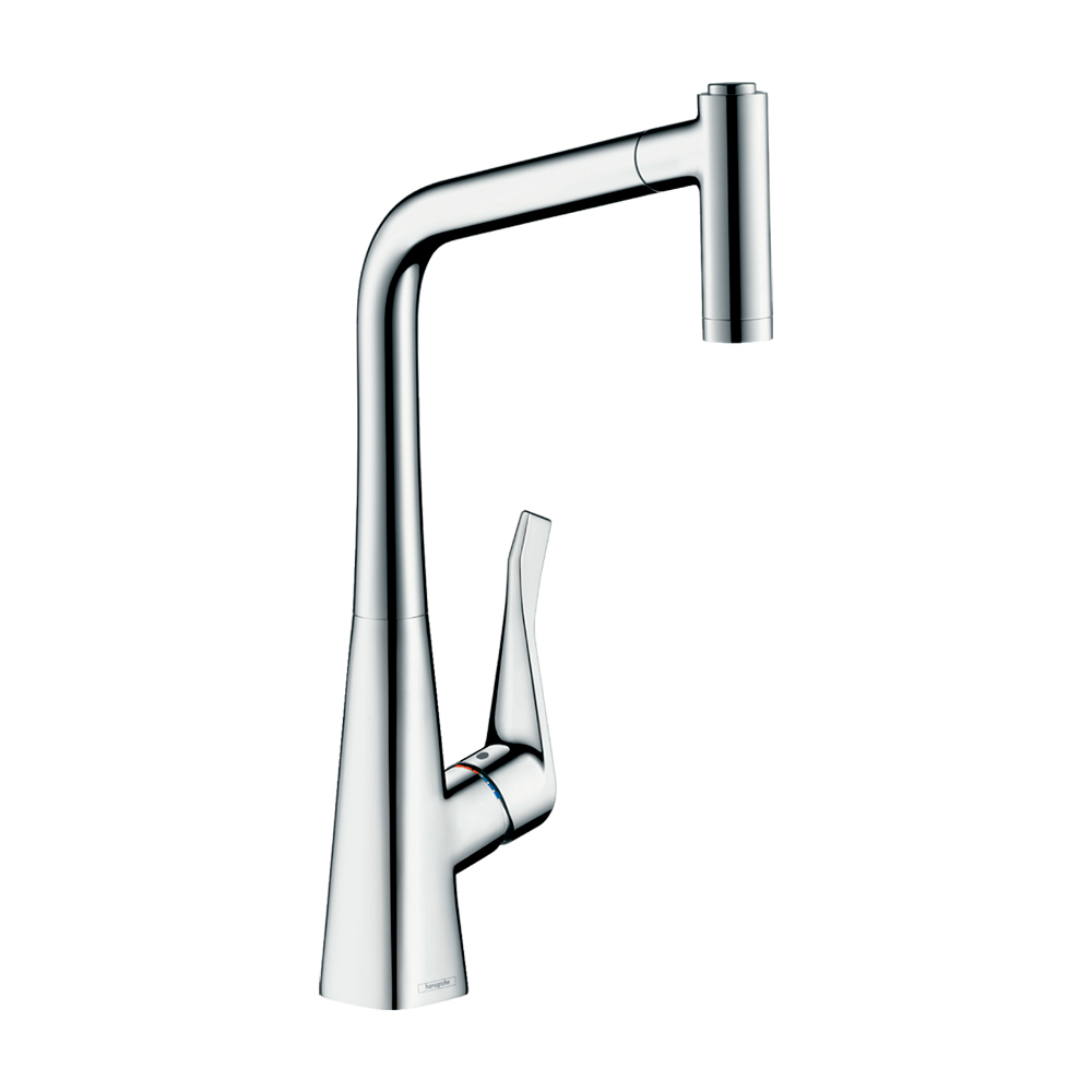 Купить Hansgrohe Metris M71 Кухонный смеситель однорычажный 320 с вытяжным душем 2jet сталь 14820800 в магазине wardena.ru
