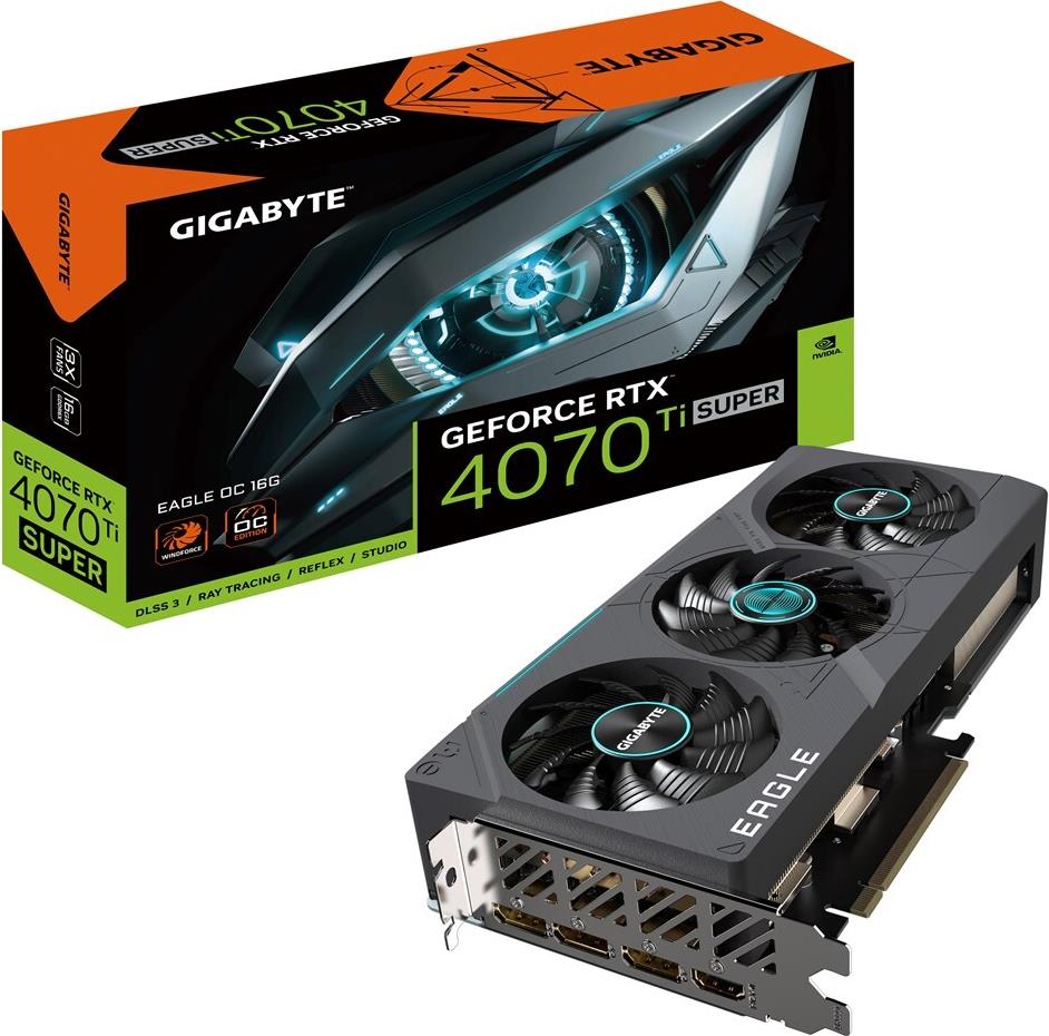 Купить VGA Gigabyte GeForce® RTX 4070 Ti SUPER 16GB EAGLE OC (GV-N407TSEAGLE OC-16GD) в магазине wardena.ru